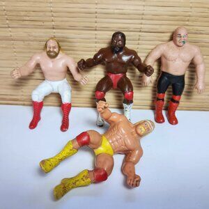 WWE Wrestling Action Figures Lot of 4 Finger Puppets 4" 1985 LJN Titan Vintage